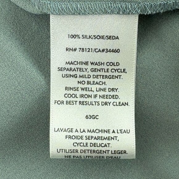 Eileen Fisher Silk Cardigan Size M Green Open Front Long Sleeve Office Luxury - Picture 4 of 8